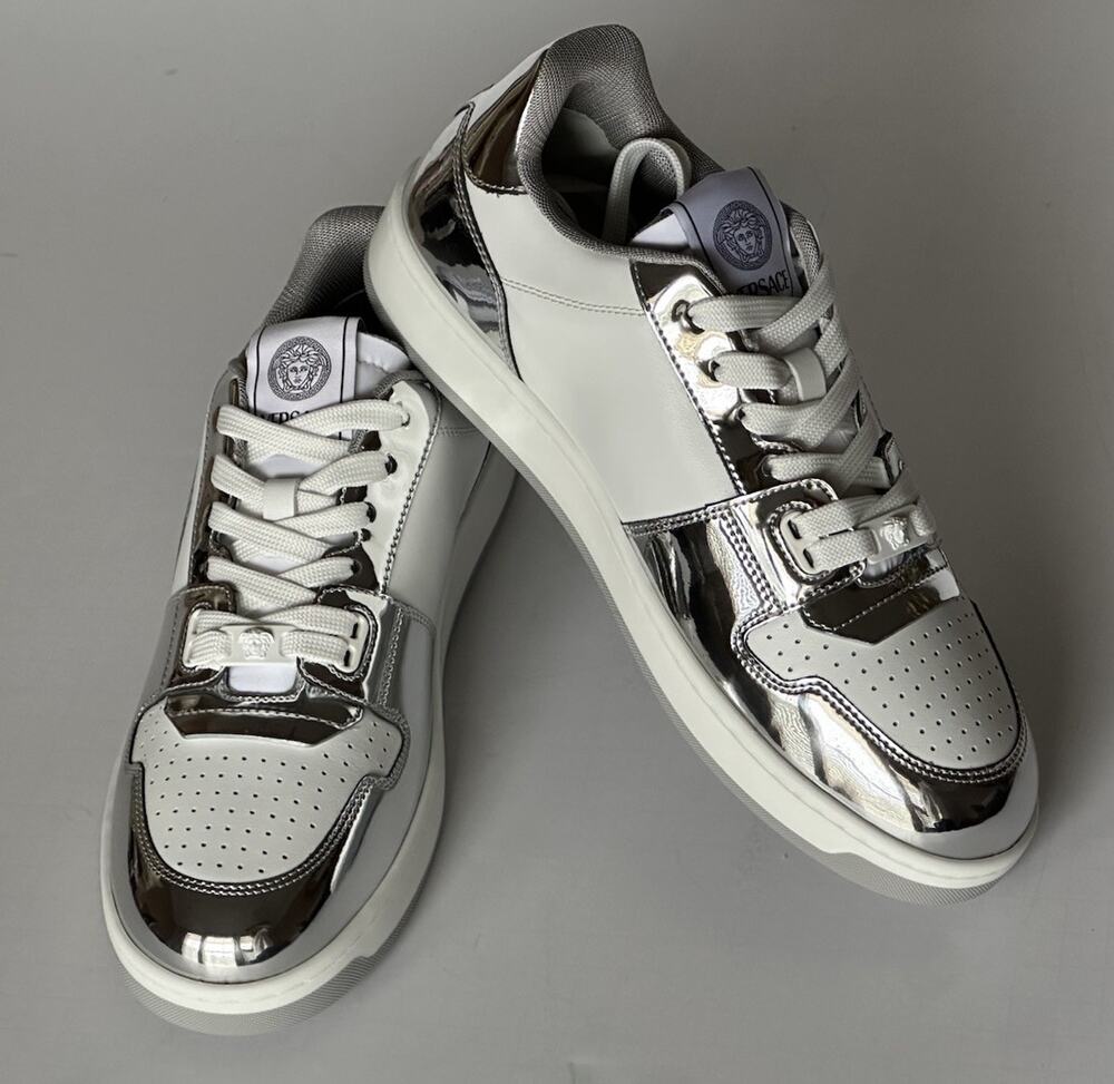 Versace Medusa Men’s Leather White/Silver Sneakers 11 US (44) 1013377 NIB $700